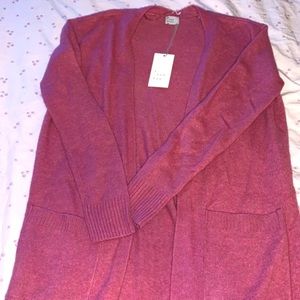 Long pink cardigan, NWT